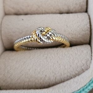 Caitlyn Minimalist Mixed Metal Knot Ring Size 6